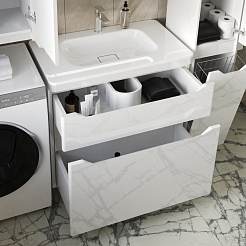 Style Line Мебель для ванной Марелла 80 Люкс Plus антискрейтч белая – фотография-6